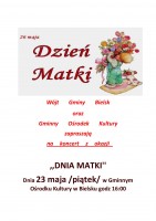 Zaproszenie na Dzień Matki